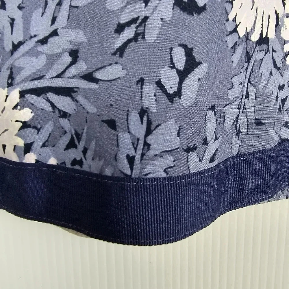 LL Bean grey a-line mini skirt with white flowers